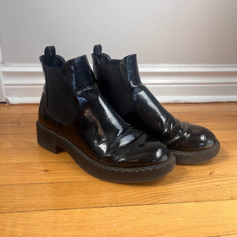 Call It Spring Patten Faux Leather Black Ankle Boots